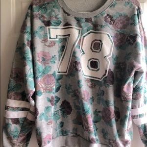 Floral Jersey Style Sweatshirt